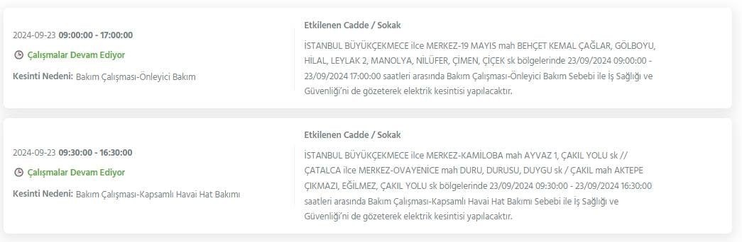 BEDAŞ duyurdu! İstanbul'un 22 ilçesinde elektrik kesintileri yaşanacak 17